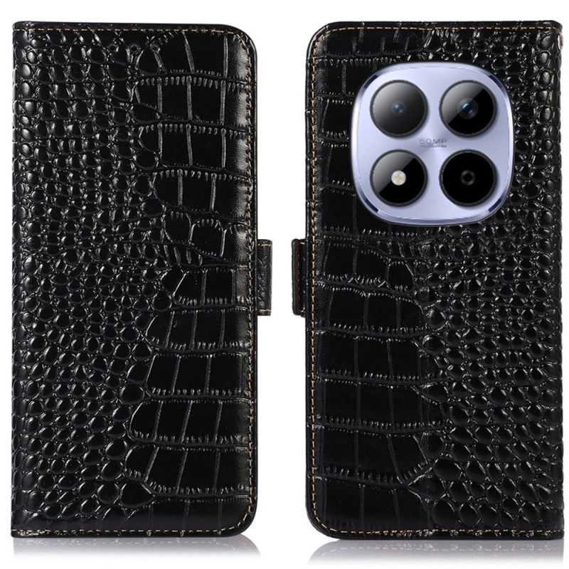 Leren Hoesje Xiaomi Redmi Note 15 Pro Plus 5g Leer Met Krokodillenprint Bescherming Hoesje