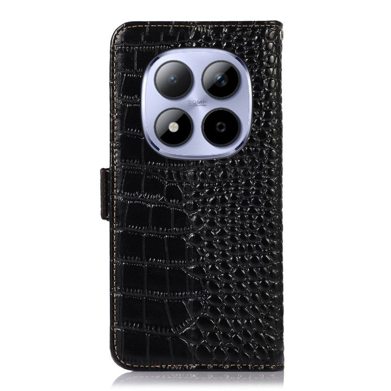 Leren Hoesje Xiaomi Redmi Note 15 Pro Plus 5g Leer Met Krokodillenprint Bescherming Hoesje