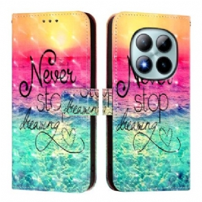 Leren Hoesje Xiaomi Redmi Note 15 Pro Plus 5g Never Stop Dreaming Bescherming Hoesje