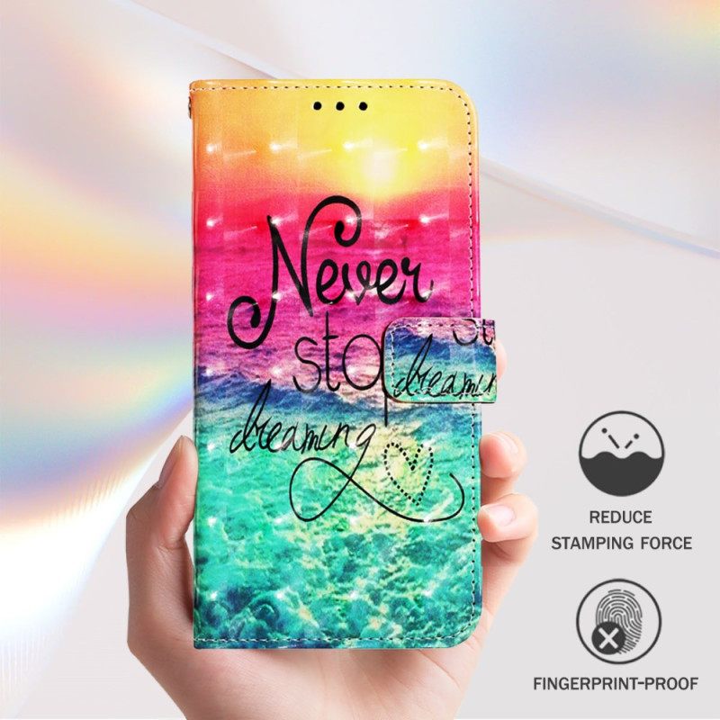 Leren Hoesje Xiaomi Redmi Note 15 Pro Plus 5g Never Stop Dreaming Bescherming Hoesje