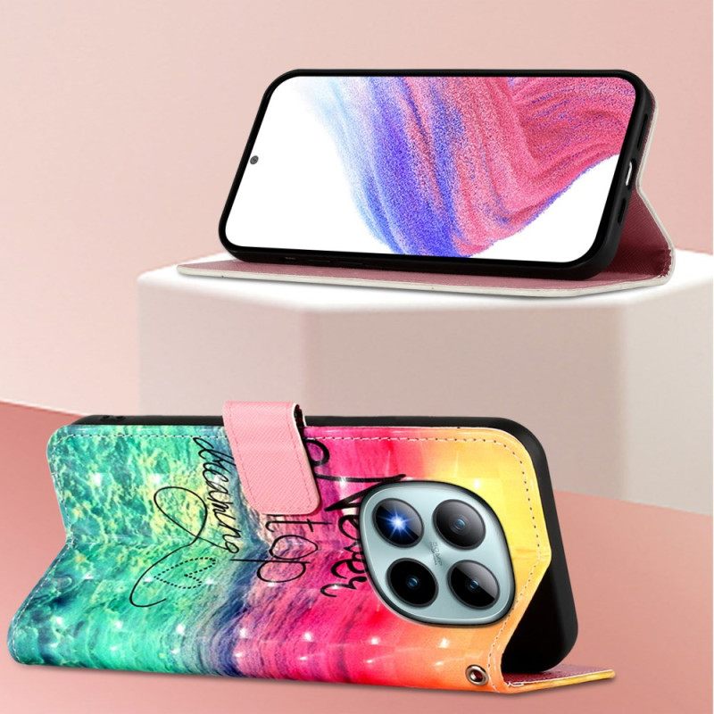 Leren Hoesje Xiaomi Redmi Note 15 Pro Plus 5g Never Stop Dreaming Bescherming Hoesje