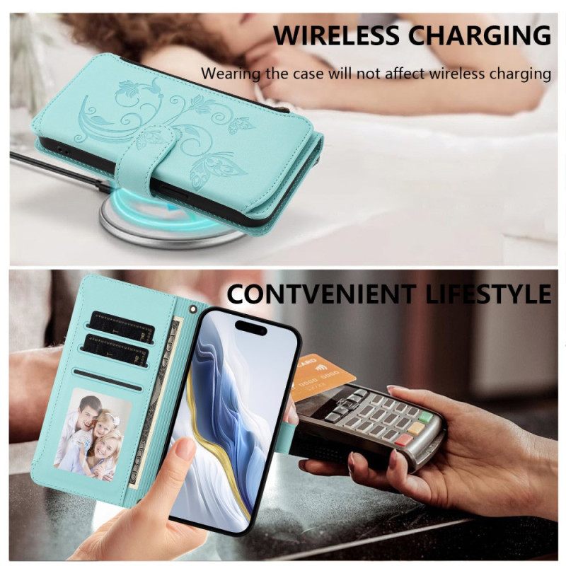 Leren Hoesje Xiaomi Redmi Note 15 Pro Plus 5g Portemonnee Met Bloemenprint Bescherming Hoesje