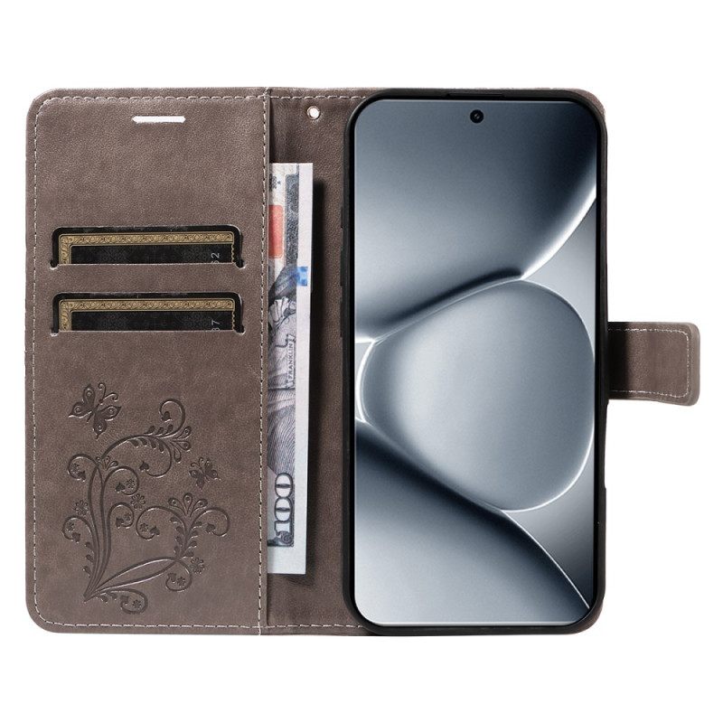 Leren Hoesje Xiaomi Redmi Note 15 Pro Plus 5g Reuzenvlinders Bescherming Hoesje