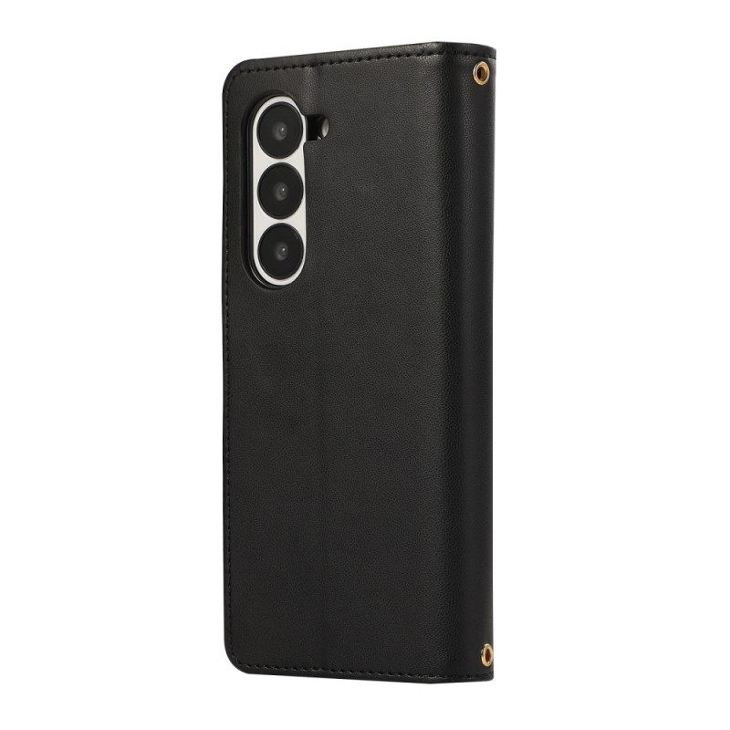 Bescherming Hoesje Samsung Galaxy Z Fold 7 Gewatteerd Met Riempje