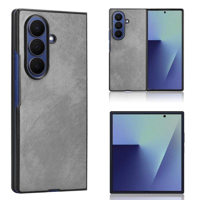 Case Hoesje Samsung Galaxy Z Fold 7 Telefoonhoesje Leerlook