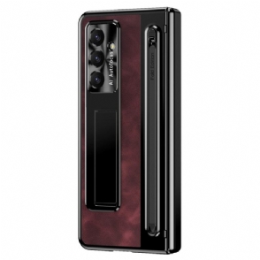Cover Hoesje Samsung Galaxy Z Fold 7 Telefoonhoesje Standaard Met Lederlook En Stylushouder