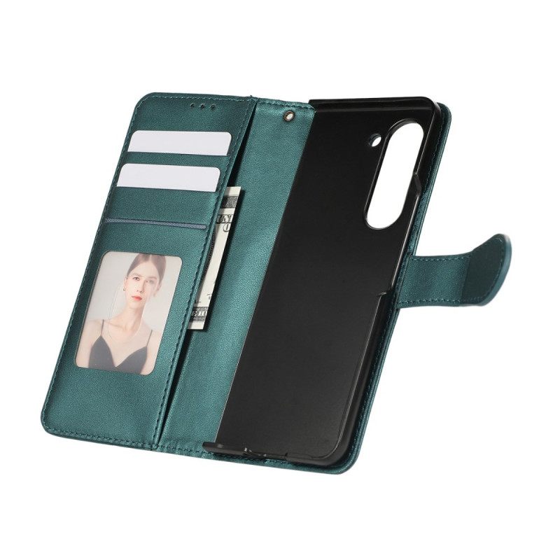 Flip Case Leren Samsung Galaxy Z Fold 7 Diamantdesign