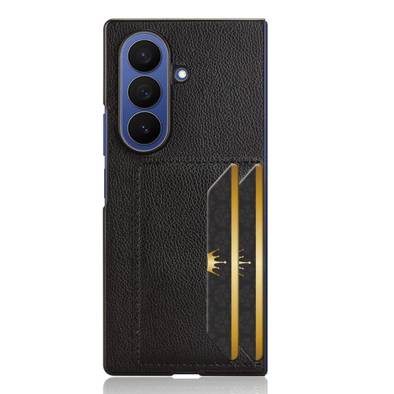 Hoesje Samsung Galaxy Z Fold 7 Lychee-textuur Met Kaarthouder