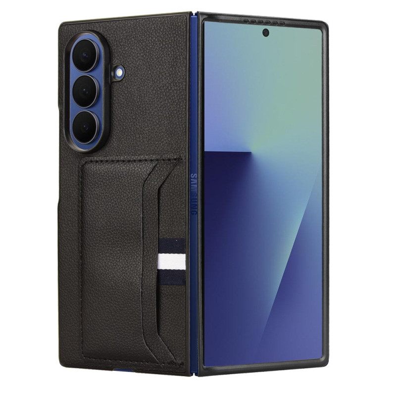Hoesje Samsung Galaxy Z Fold 7 Lychee-textuur Met Kaarthouder