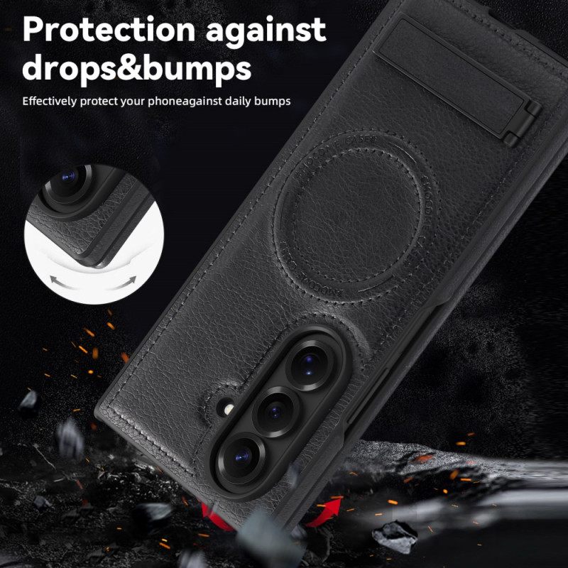 Hoesje Samsung Galaxy Z Fold 7 Magsafe Lederlook En Standaard