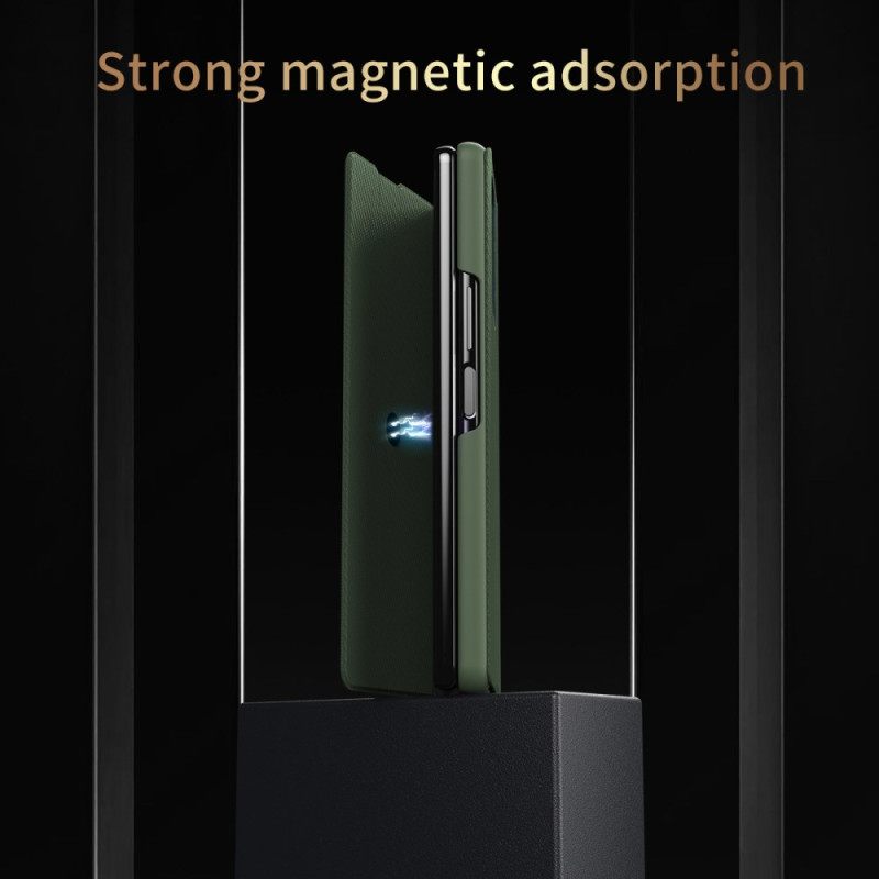 Hoesje Voor Samsung Galaxy Z Fold 7 Lederlook Met Geïntegreerde Standaard