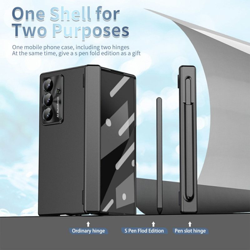 Hoesje Voor Samsung Galaxy Z Fold 7 Schermbeschermer Van Gehard Glas En Stylushouder