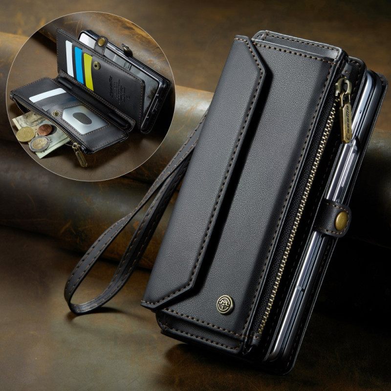 Leren Hoesje Samsung Galaxy Z Fold 7 Caseme Portemonnee Bescherming Hoesje