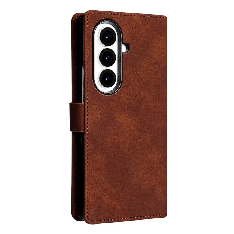 Leren Hoesje Voor Samsung Galaxy Z Fold 7 Azns Suède-effect