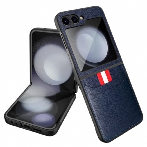 Case Hoesje Samsung Galaxy Z Flip 7 Fe Telefoonhoesje Kaarthouder Met Lychee-textuur