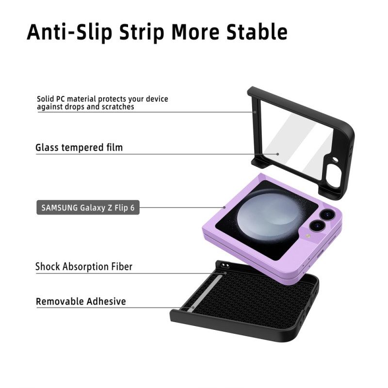 Case Hoesje Samsung Galaxy Z Flip 7 Fe Telefoonhoesje Kaarthouder Met Lychee-textuur