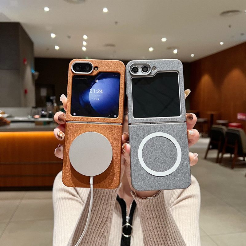 Case Hoesje Samsung Galaxy Z Flip 7 Fe Telefoonhoesje Lederlook