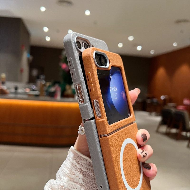 Case Hoesje Samsung Galaxy Z Flip 7 Fe Telefoonhoesje Lederlook