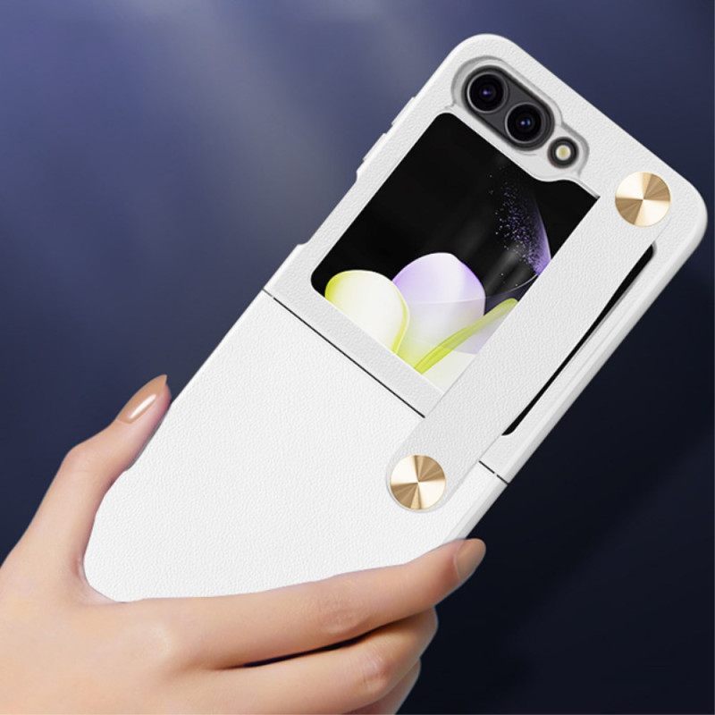 Case Hoesje Samsung Galaxy Z Flip 7 Fe Telefoonhoesje Ultradunne Gkk-leren Band