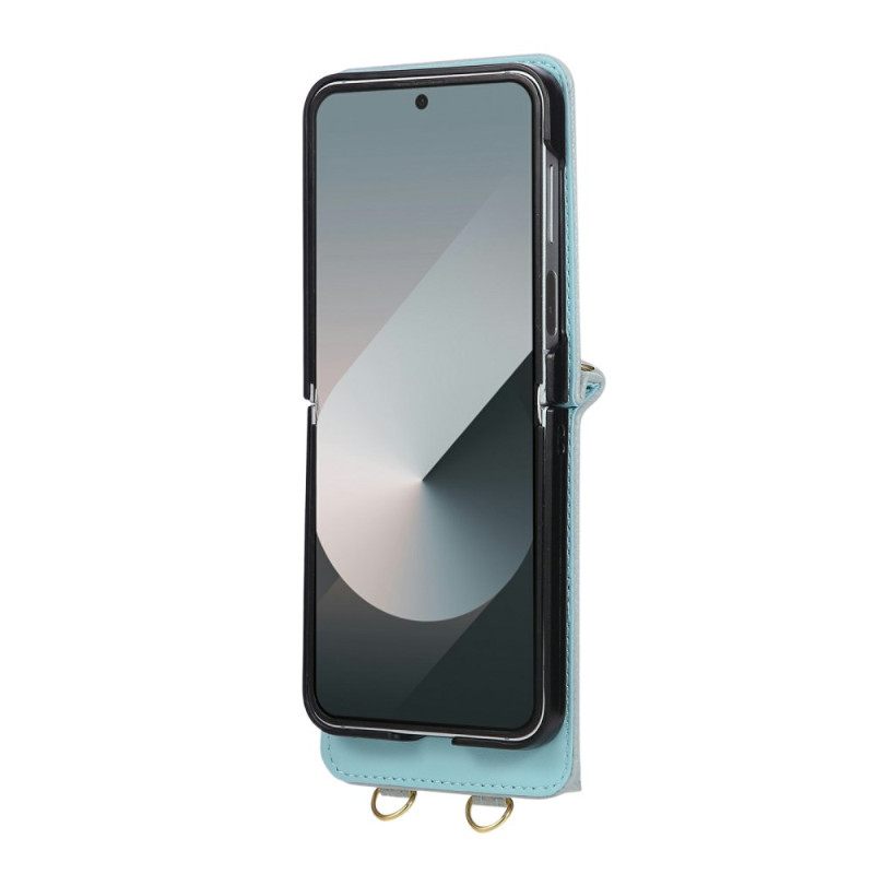 Cover Hoesje Samsung Galaxy Z Flip 7 Fe Telefoonhoesje Gewatteerd Met Schouderband