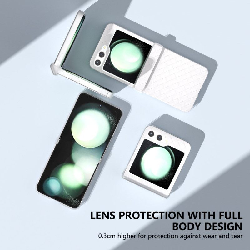 Cover Hoesje Samsung Galaxy Z Flip 7 Fe Telefoonhoesje Geweven Structuur