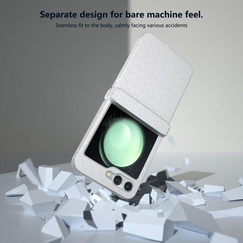 Cover Hoesje Samsung Galaxy Z Flip 7 Fe Telefoonhoesje Geweven Structuur