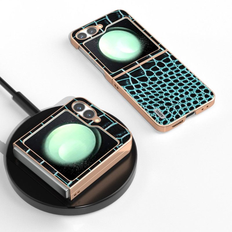 Cover Hoesje Samsung Galaxy Z Flip 7 Fe Telefoonhoesje Krokodillentextuur