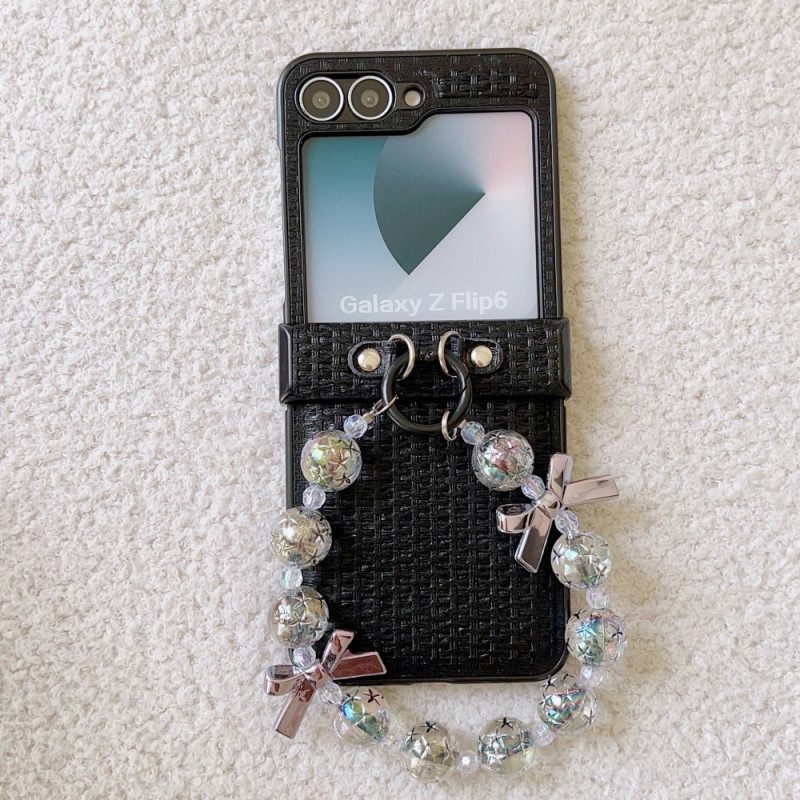 Cover Hoesje Samsung Galaxy Z Flip 7 Fe Telefoonhoesje Kunstleer En Originele Polsband