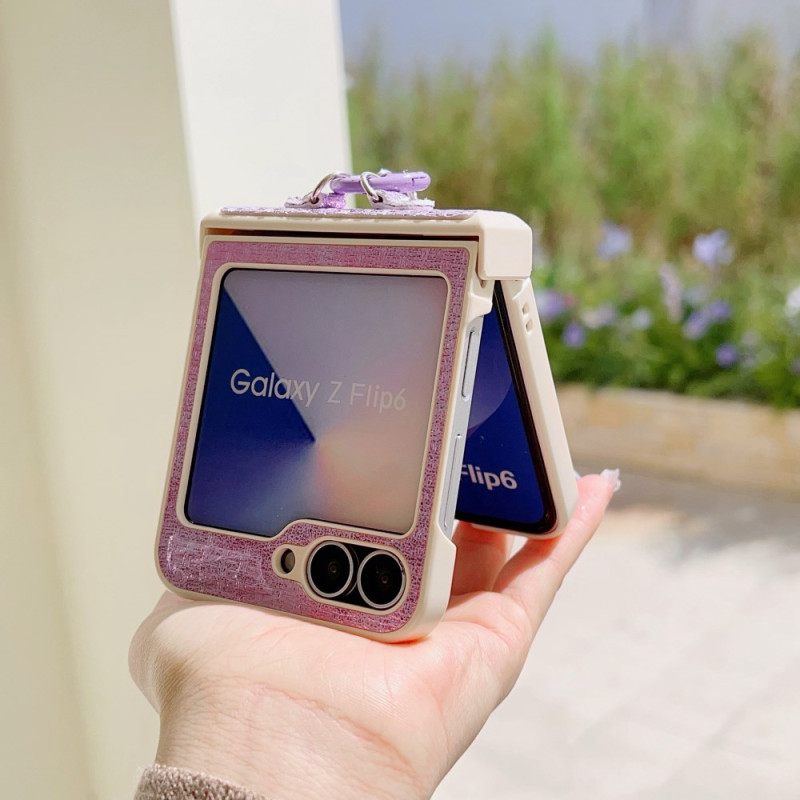 Cover Hoesje Samsung Galaxy Z Flip 7 Fe Telefoonhoesje Kunstleer En Originele Polsband
