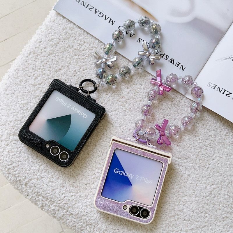 Cover Hoesje Samsung Galaxy Z Flip 7 Fe Telefoonhoesje Kunstleer En Originele Polsband