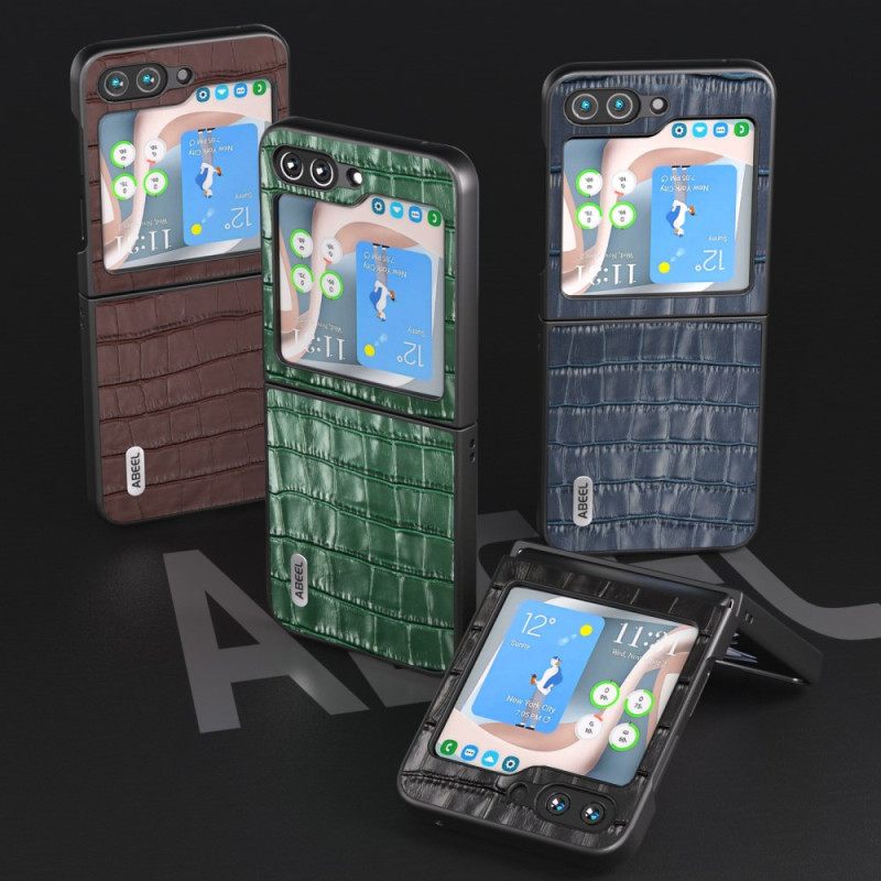 Cover Hoesje Samsung Galaxy Z Flip 7 Fe Telefoonhoesje Premium Krokodillenleerstructuur