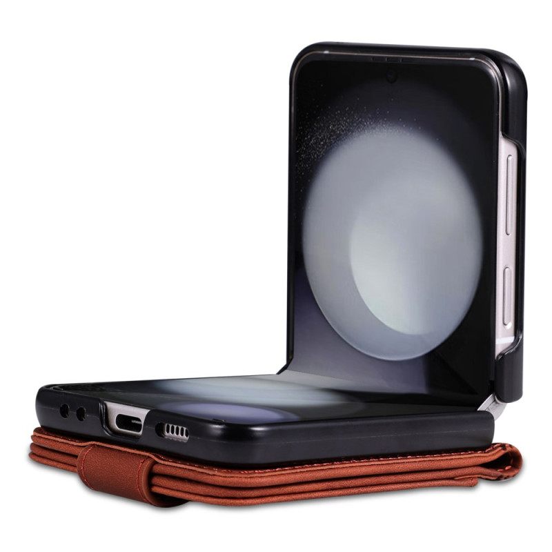 Hoesje Samsung Galaxy Z Flip 7 Fe Azns Kunstleren Kaarthouder Bescherming Hoesje