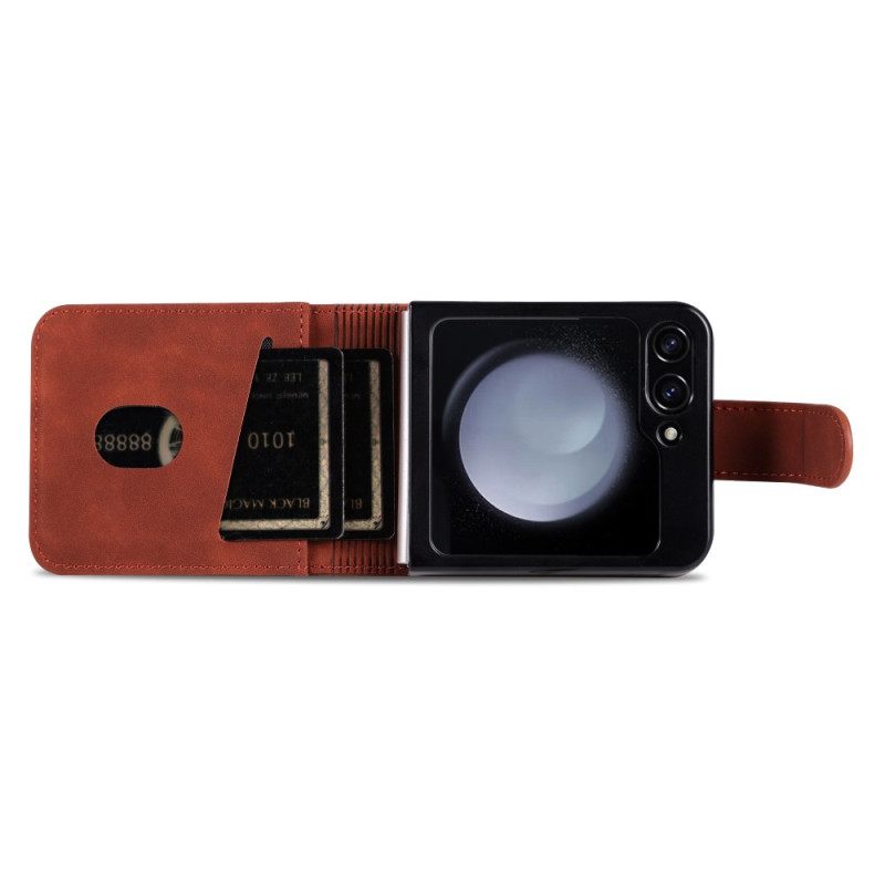 Hoesje Samsung Galaxy Z Flip 7 Fe Azns Kunstleren Kaarthouder Bescherming Hoesje