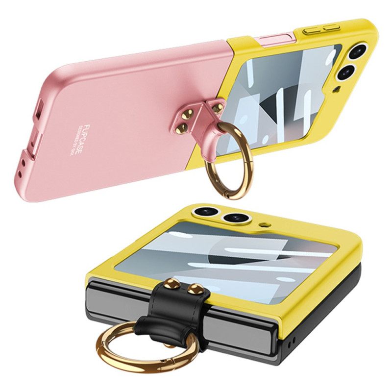 Hoesje Samsung Galaxy Z Flip 7 Fe Beschermer Voor Magnetisch Scharnier En Tweekleurige Standaard