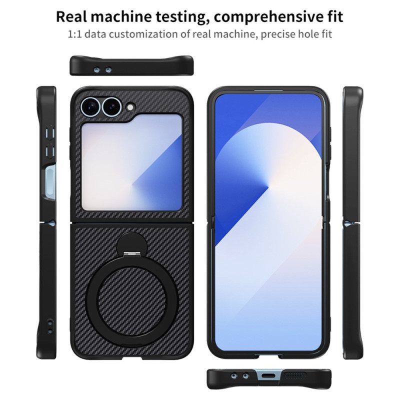 Hoesje Samsung Galaxy Z Flip 7 Fe Carbonvezeldesign Met Magnetische Standaard