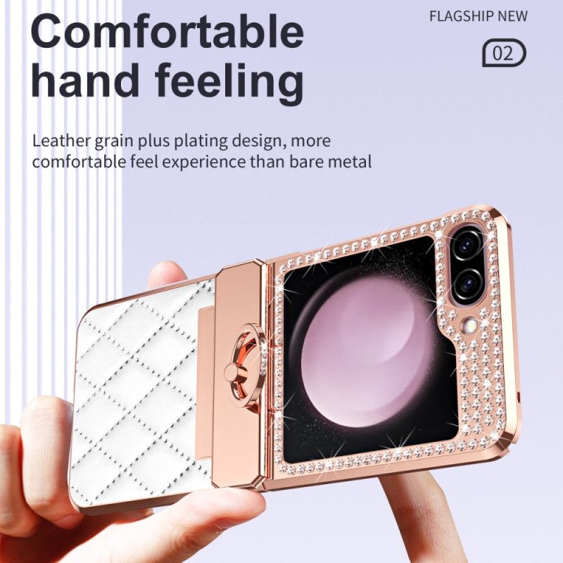 Hoesje Samsung Galaxy Z Flip 7 Fe Decoratie Met Strass-steentjes Bescherming Hoesje