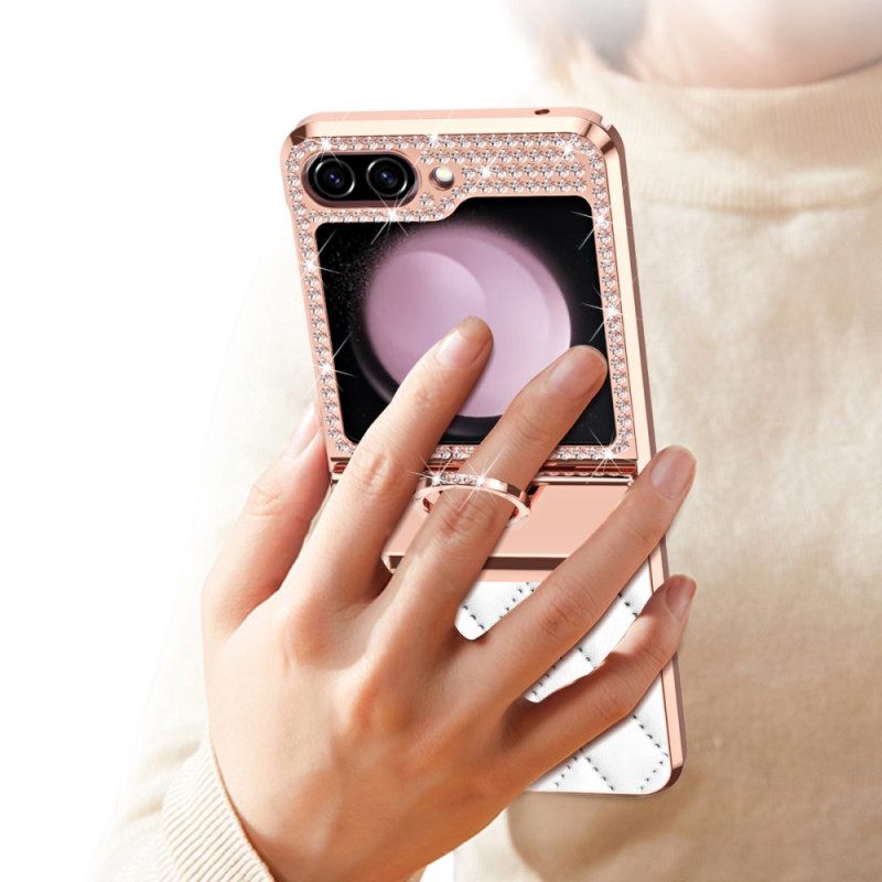 Hoesje Samsung Galaxy Z Flip 7 Fe Decoratie Met Strass-steentjes Bescherming Hoesje