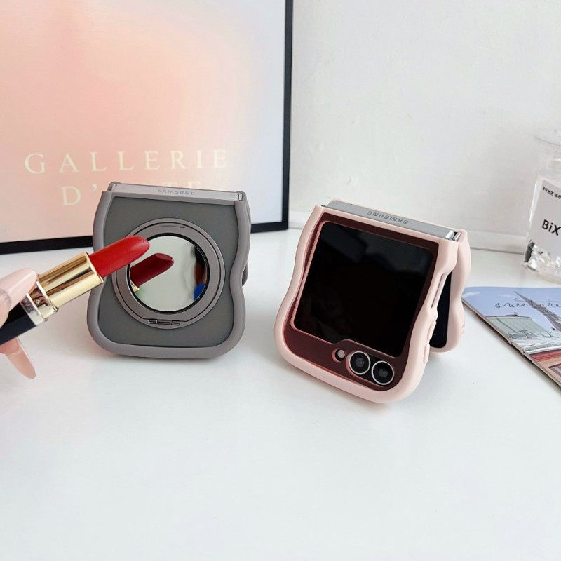 Hoesje Samsung Galaxy Z Flip 7 Fe Draaibare Standaard En Ingebouwde Spiegel Bescherming Hoesje