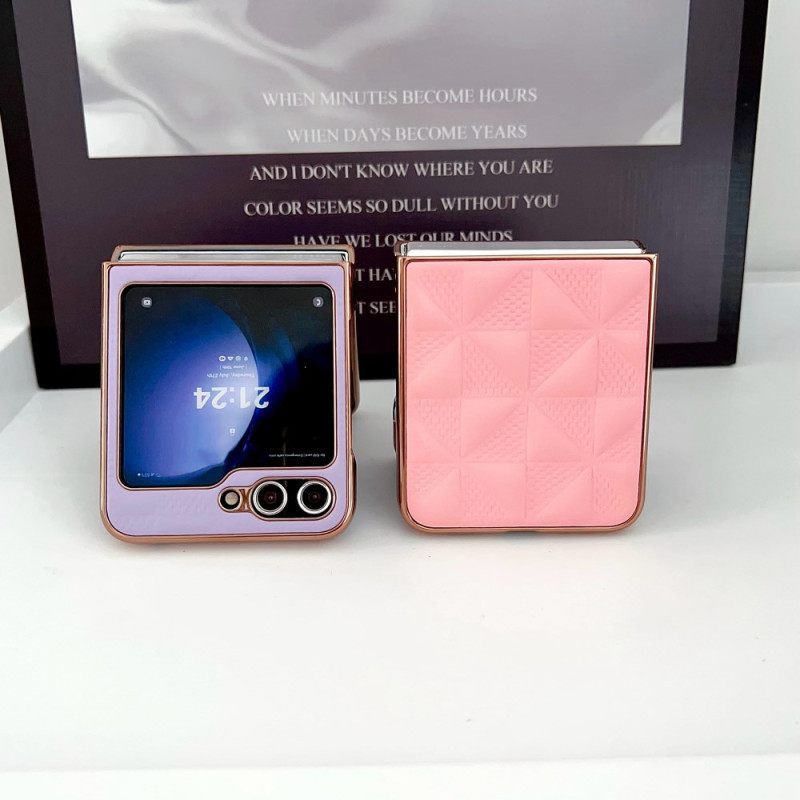 Hoesje Samsung Galaxy Z Flip 7 Fe Gewatteerde Randen Met Metaaleffect