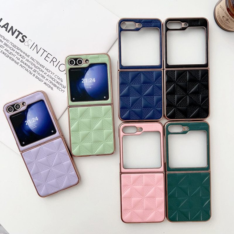 Hoesje Samsung Galaxy Z Flip 7 Fe Gewatteerde Randen Met Metaaleffect