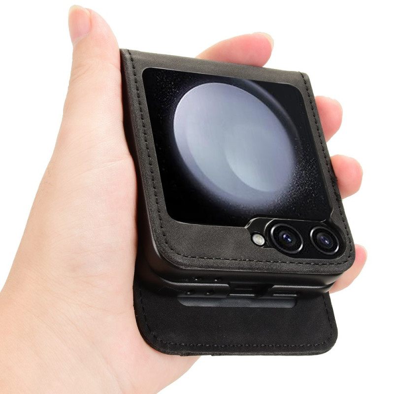 Hoesje Samsung Galaxy Z Flip 7 Fe Kaarthouder In Leren Stijl Bescherming Hoesje