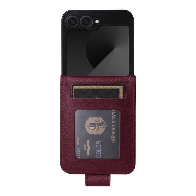Hoesje Samsung Galaxy Z Flip 7 Fe Kaarthouder Met Leerlook