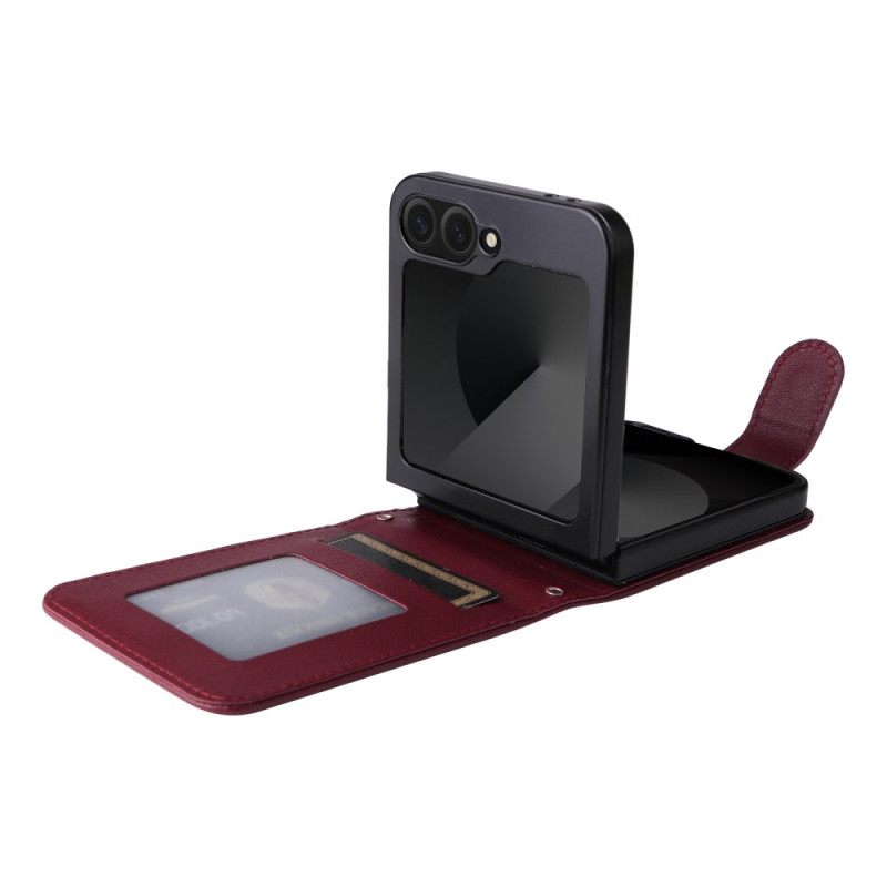 Hoesje Samsung Galaxy Z Flip 7 Fe Kaarthouder Met Leerlook