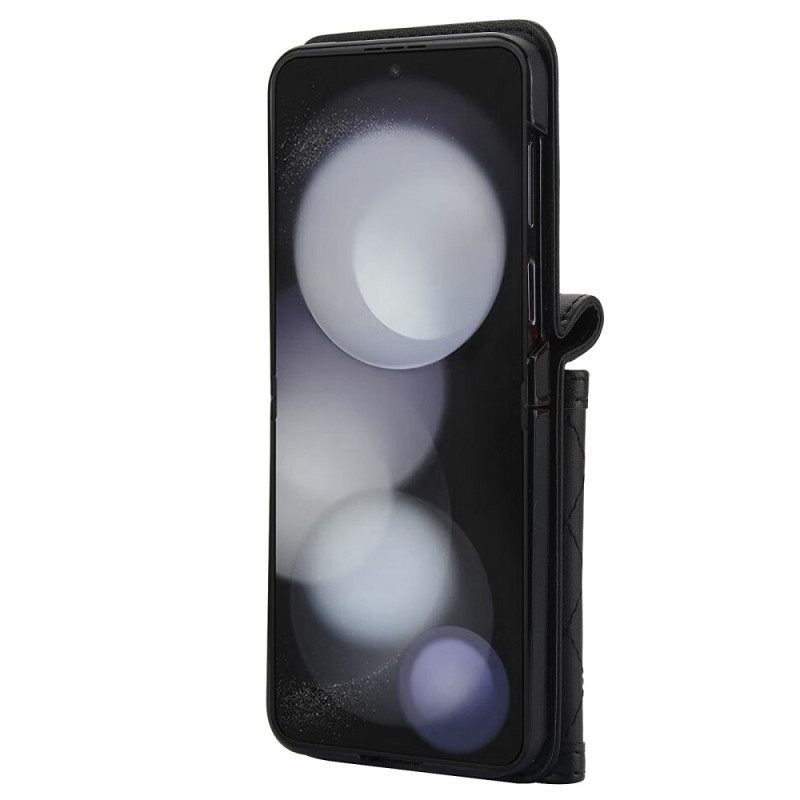 Hoesje Samsung Galaxy Z Flip 7 Fe Kaarthouder Schouderband En Draagkoord Bescherming Hoesje