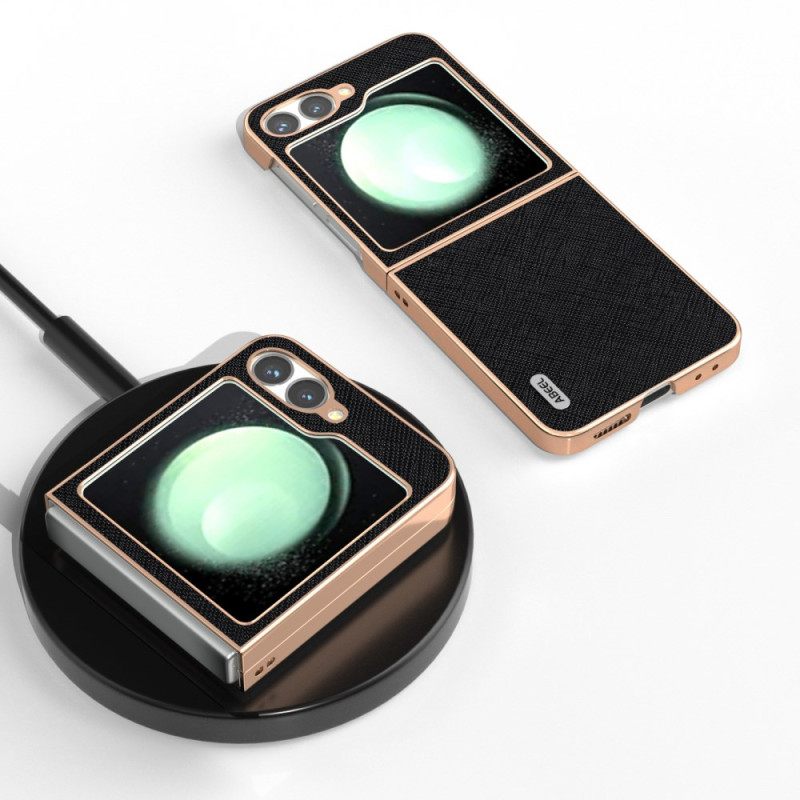 Hoesje Samsung Galaxy Z Flip 7 Fe Leer Met Textuur