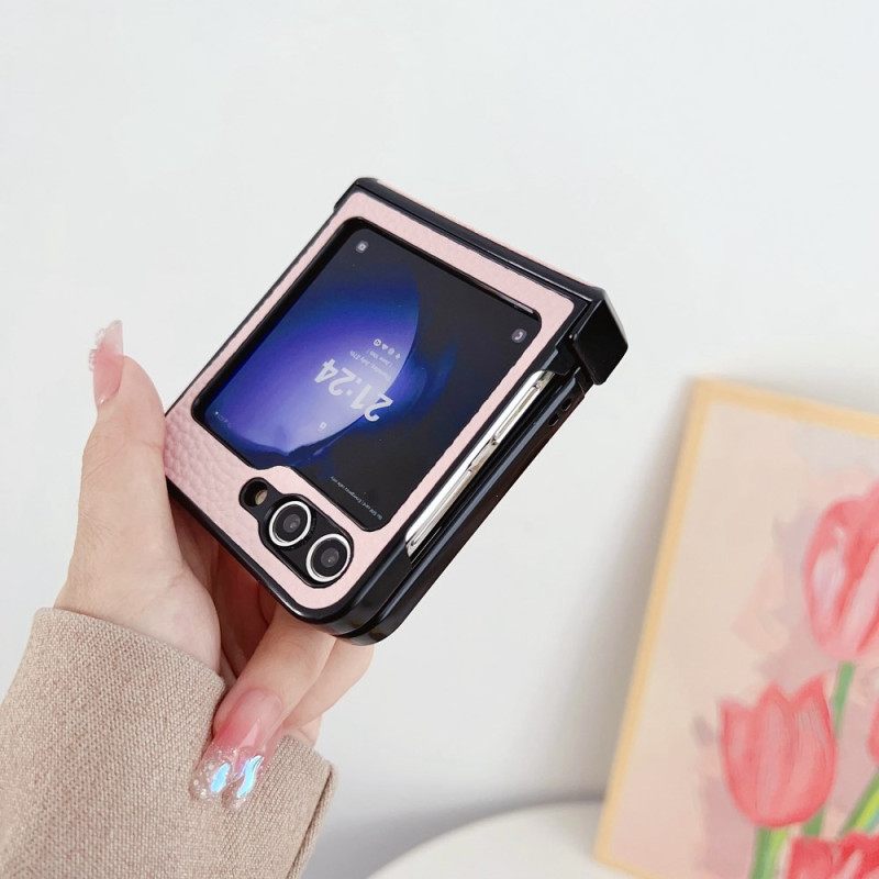 Hoesje Samsung Galaxy Z Flip 7 Fe Lychee-patroon Bescherming Hoesje