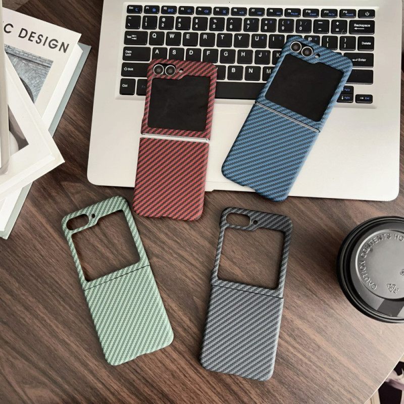 Hoesje Samsung Galaxy Z Flip 7 Fe Magnetische Koolstofvezeltextuur Bescherming Hoesje