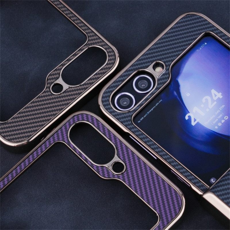 Hoesje Samsung Galaxy Z Flip 7 Fe Magnetische Koolstofvezeltextuur Bescherming Hoesje
