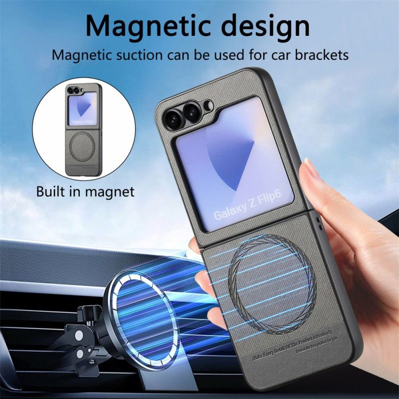 Hoesje Samsung Galaxy Z Flip 7 Fe Magsafe-compatibel Met Denimtextuur