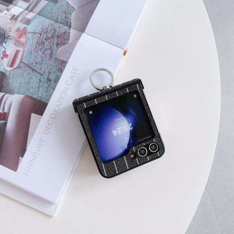 Hoesje Samsung Galaxy Z Flip 7 Fe Ring Met Streepjesdesign